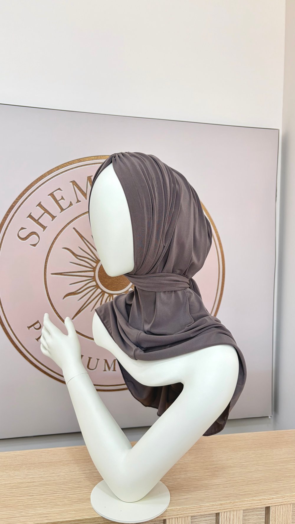 Koyu Vizon Büzgülü Multi Hijab