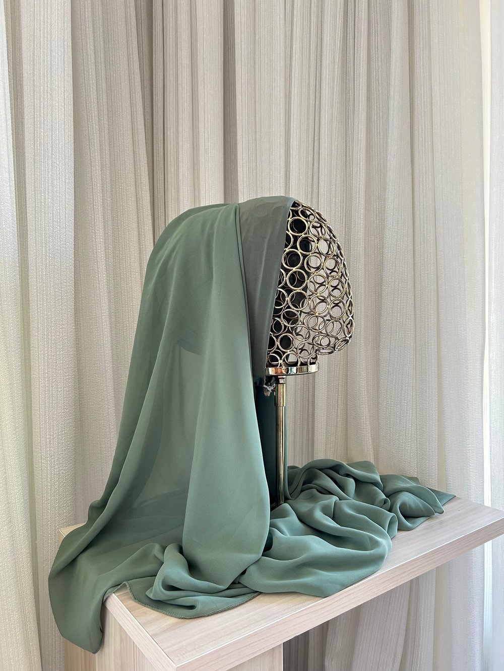 Küf Yeşili Önü Düz Elegant Boneşal