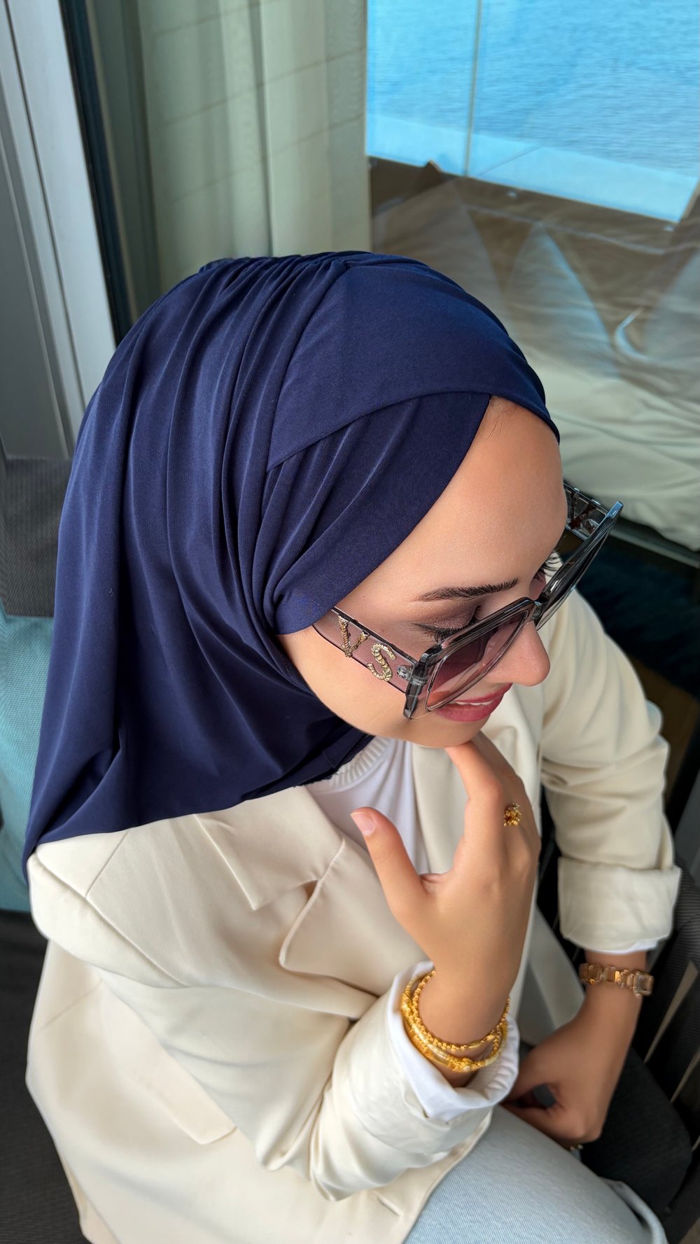 Lacivert Çapraz Multi Hijab