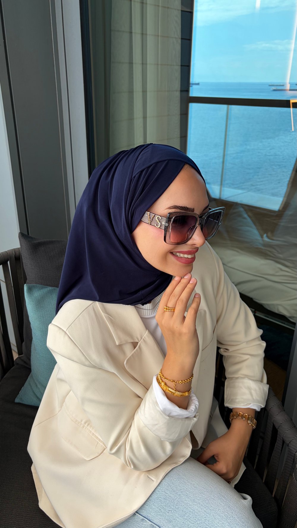 Lacivert Çapraz Multi Hijab