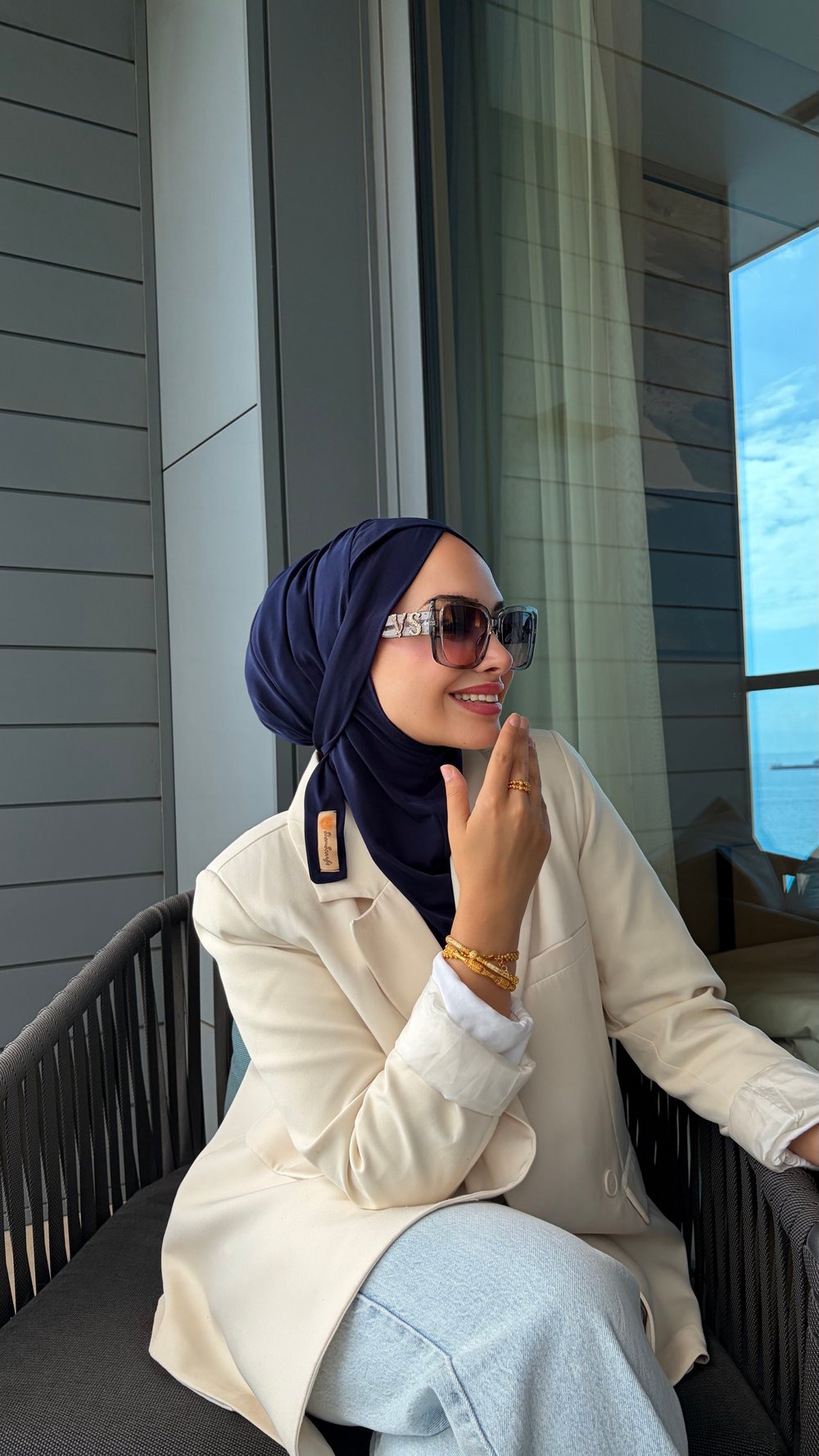 Lacivert Çapraz Multi Hijab