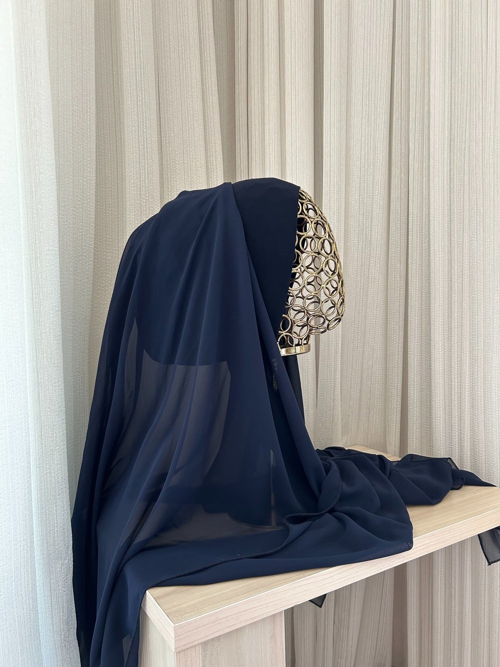 Lacivert Önü Düz Elegant Boneşal