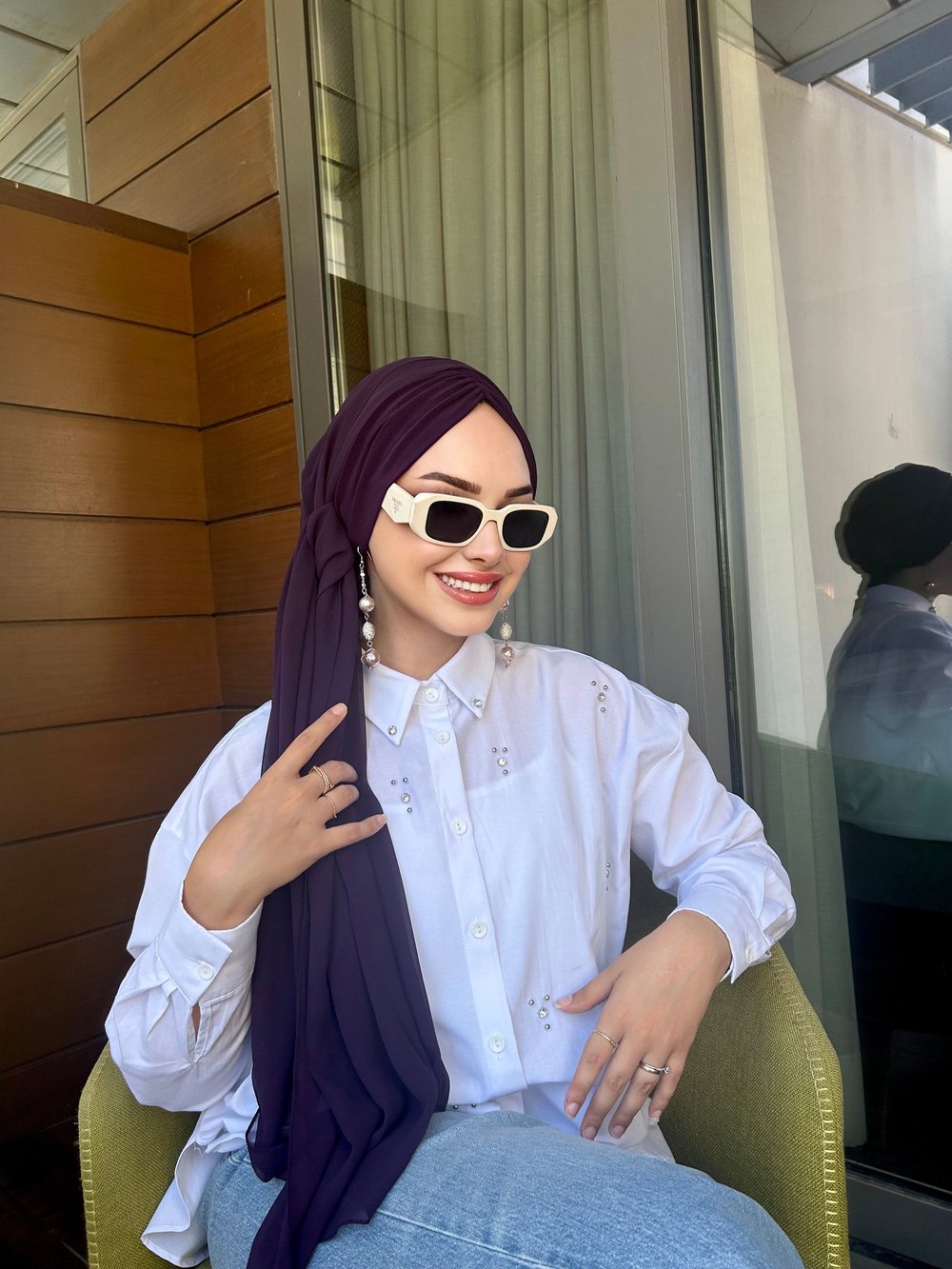 Mor Exclusive Büzgülü Boneşal 