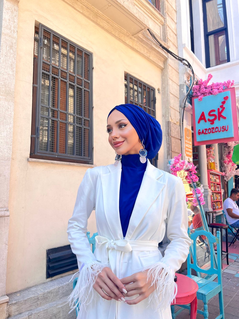 Saks Mavisi Salaş Büzgülü Bone