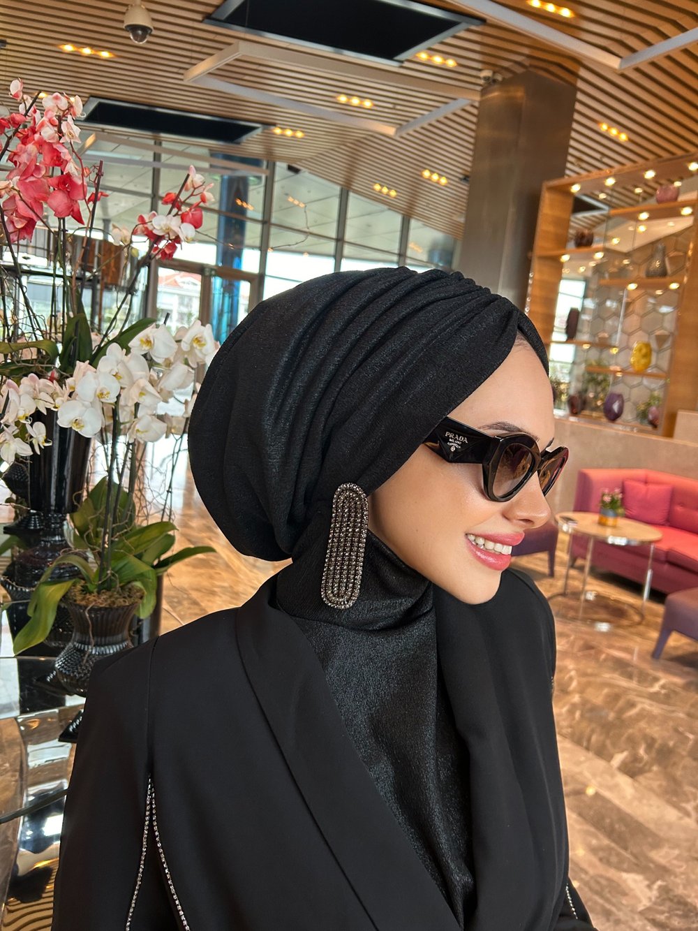 Siyah Glitter Simli Bone