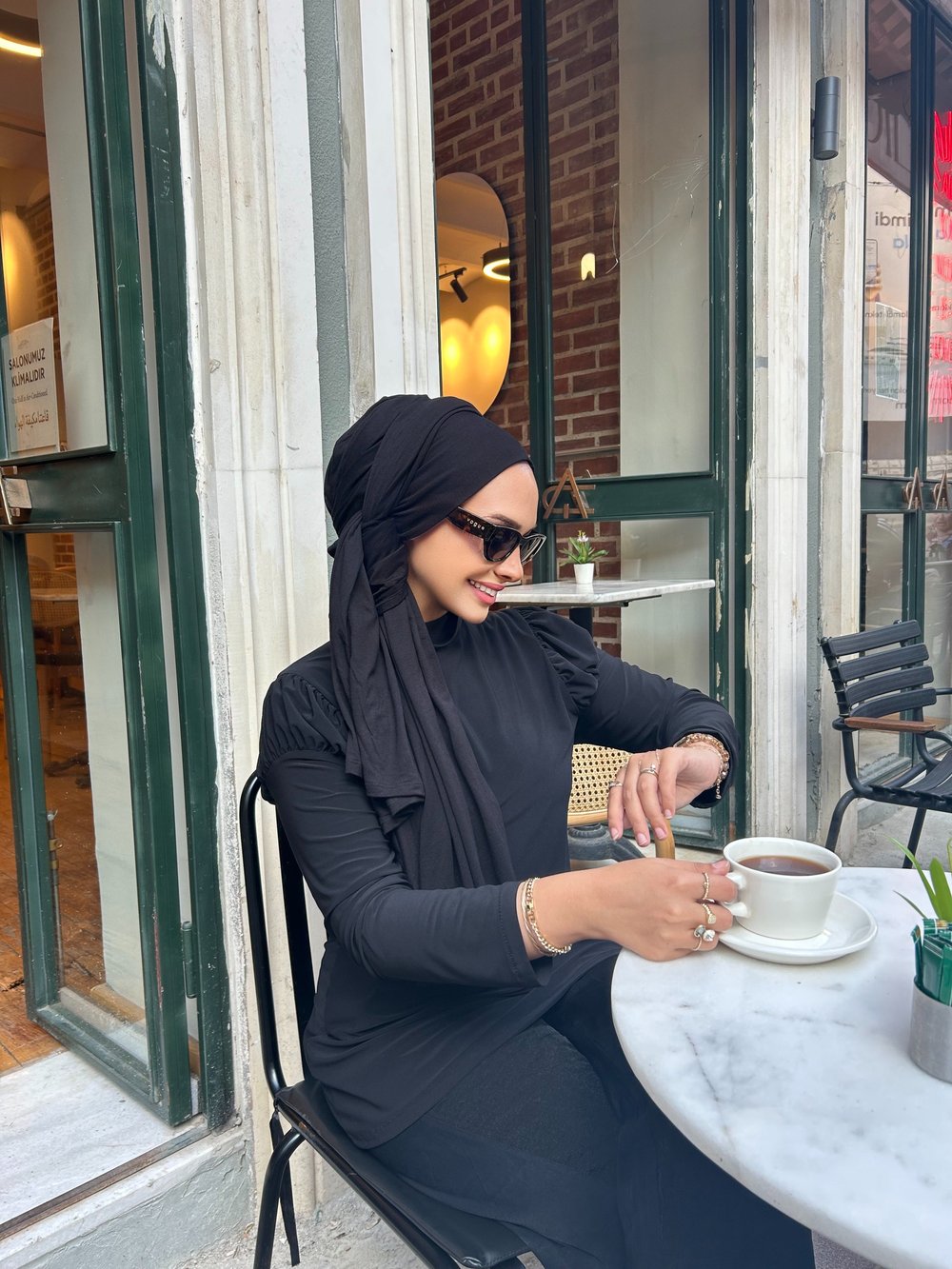 Siyah Penye Elegant Boneşal