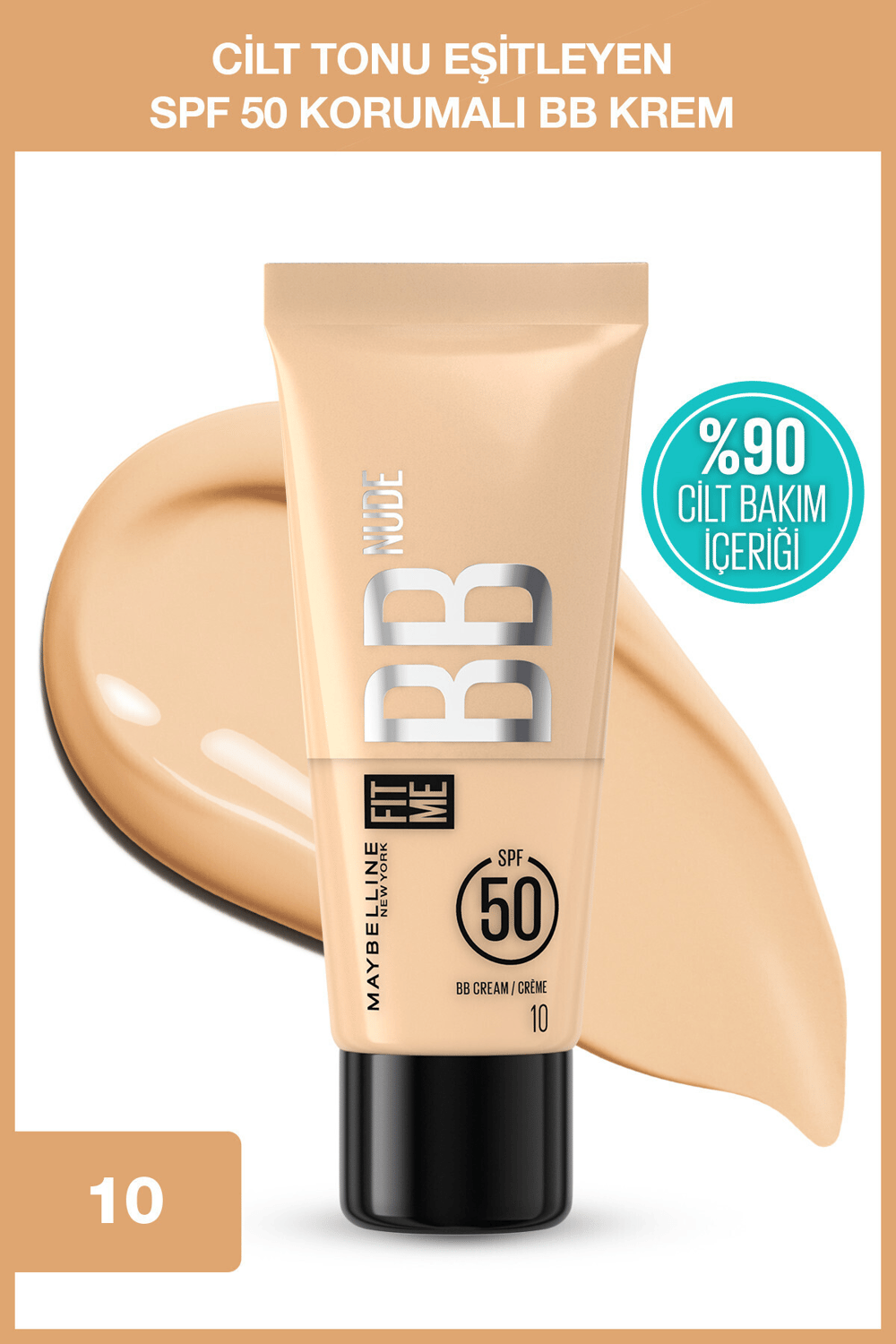Fit Me Nude Cilt Bakımı Etkili Nemlendirici SPF50 BB Krem - Soğuk Açık Ton