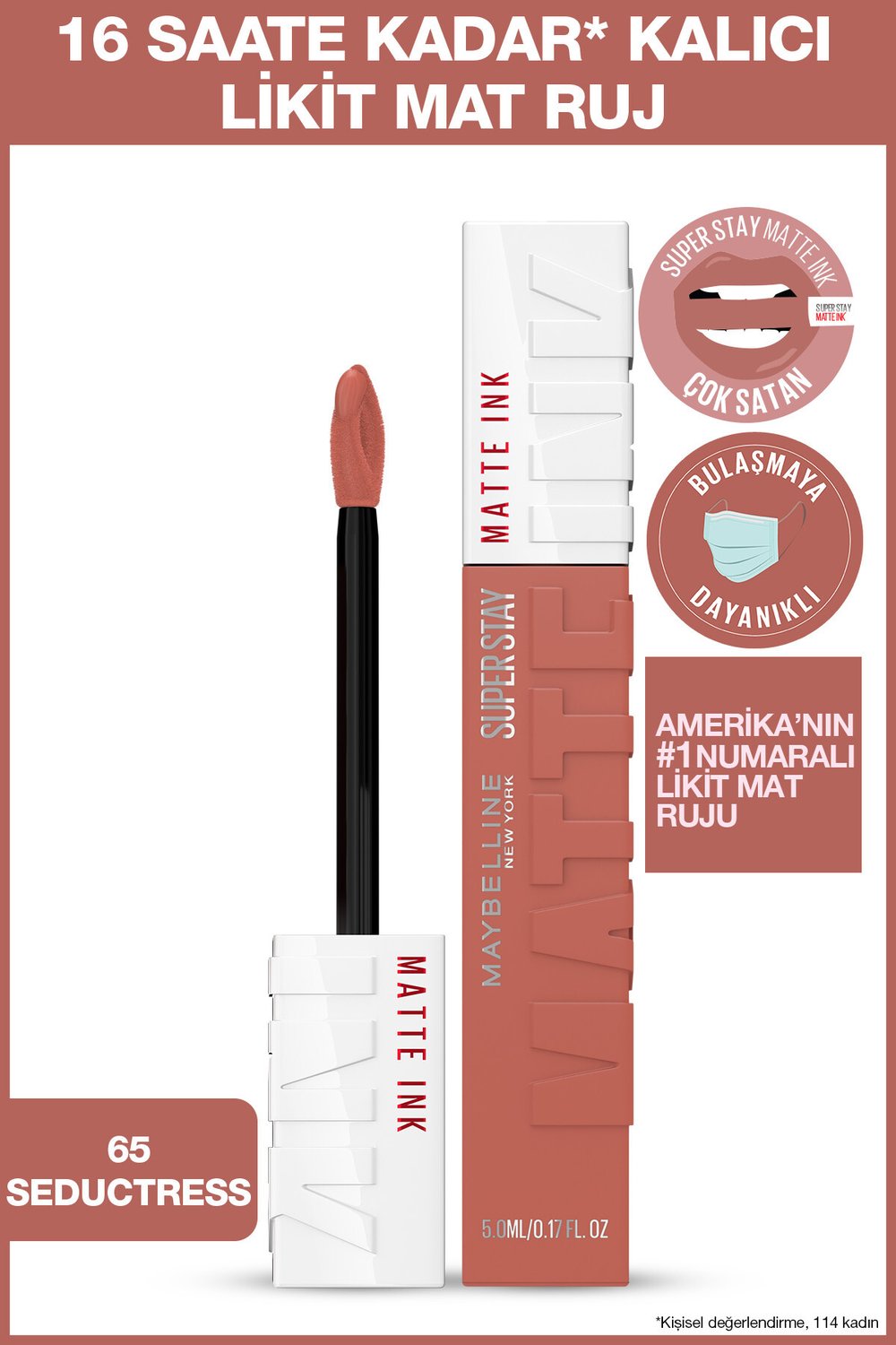 Super Stay Matte Ink Unnude Likit Mat Ruj - 65 Seductress - Nude 5 ml