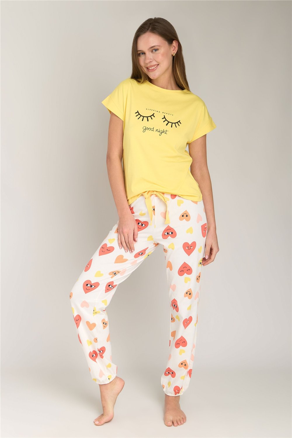 MAYA ÖRME KISA KOL TSHIRT PANTOLON SET