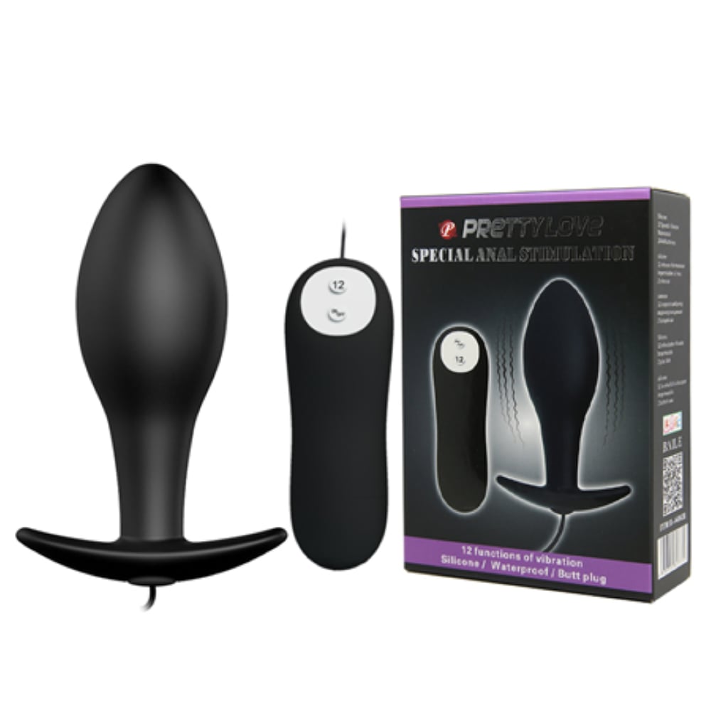 12 Titreşimli Kumandalı Vibratör Zenci Penis Anal Plug Stimülatör