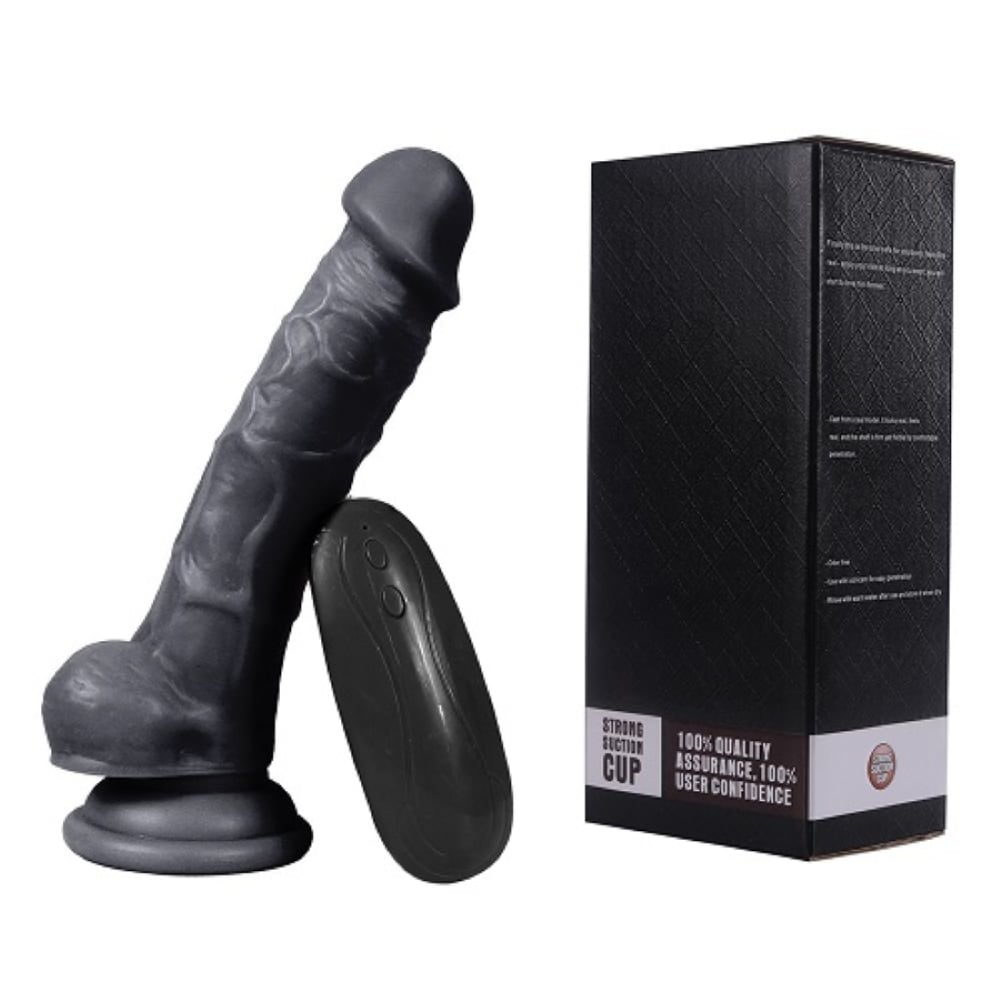 XS 17 CM Vantuzlu Titreşimli Realistik Vibratör Zenci Penis Dildo