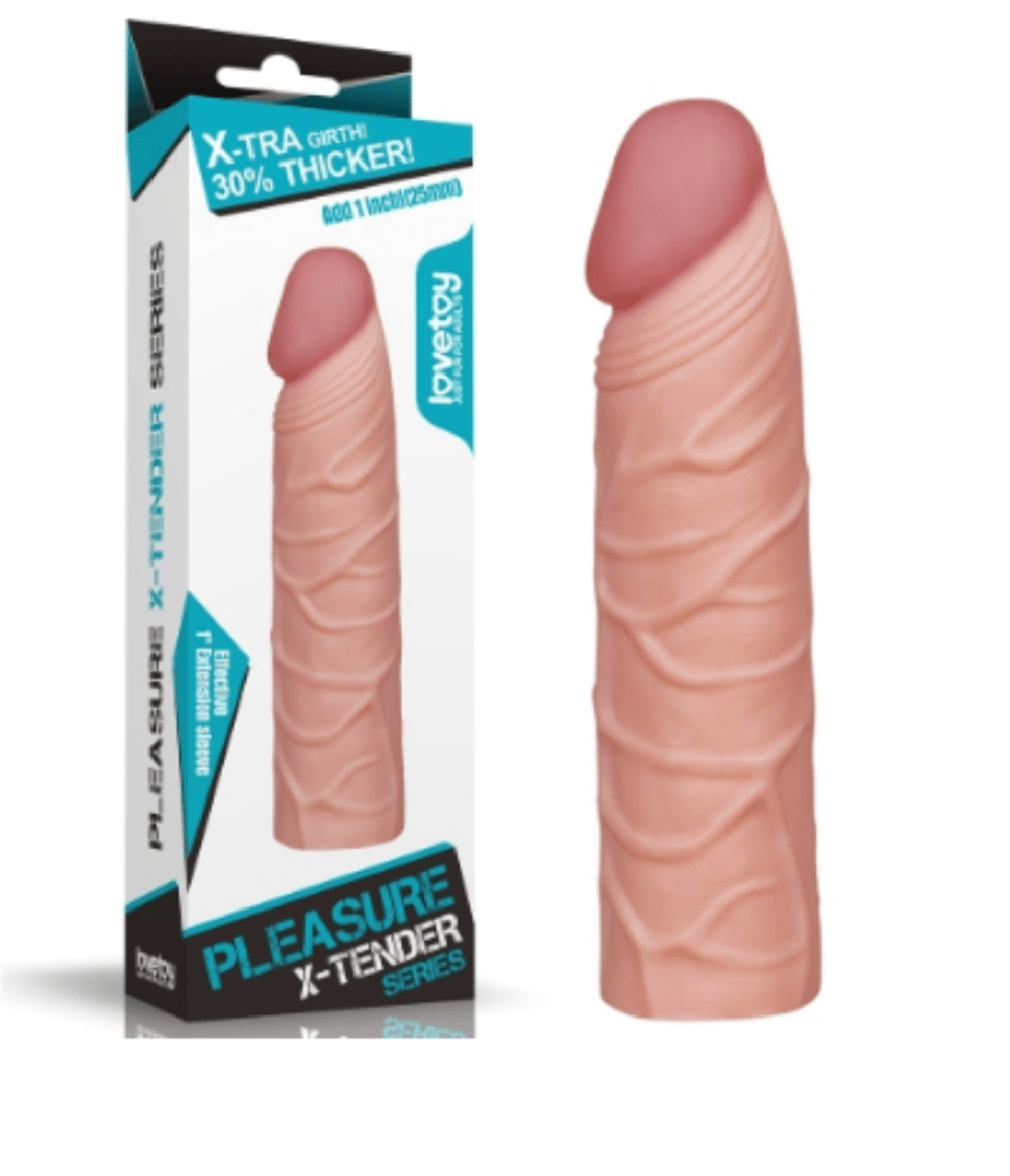 X-LARGE 3 CM Dolgulu Realistik Penis Kılıfı Uzatmalı