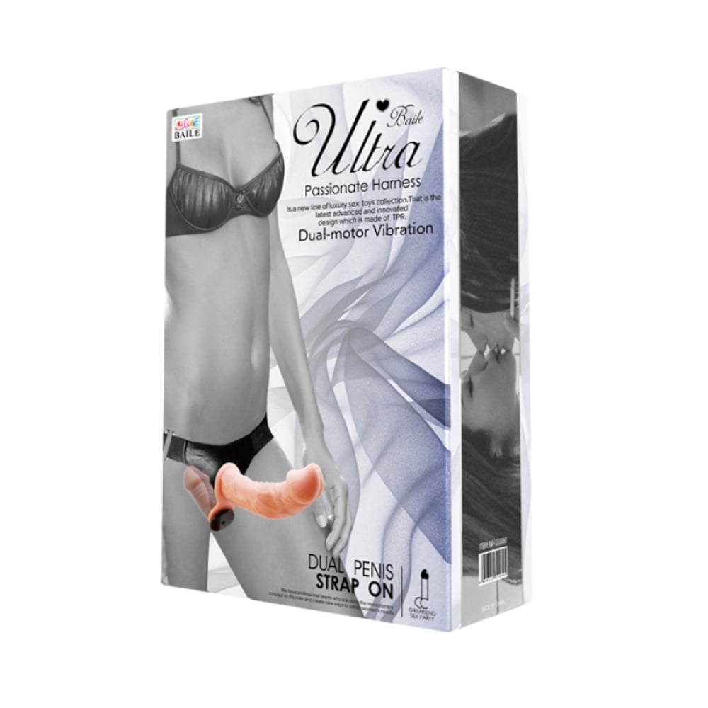 Dual 18 CM Çift Taraflı Belden Bağlamalı Titreşimli Penis Strapon