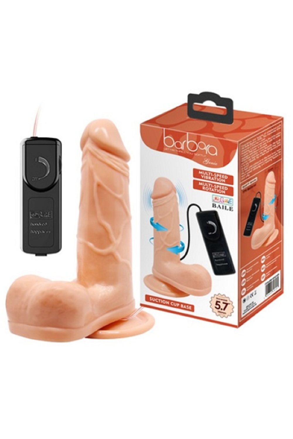 Barbara 15CM Oynar Başlı Titreşimli Realistik Anal Vibratör Penis