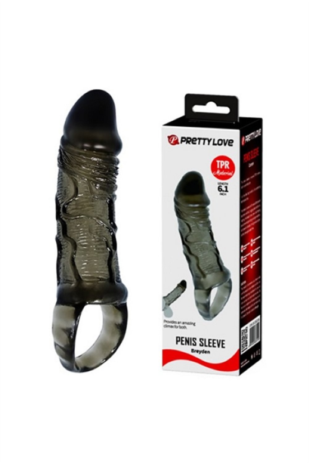 Breyden 16 CM Siyah Zenci Uzatmalı Silikon Penis Kılıfı Dildo