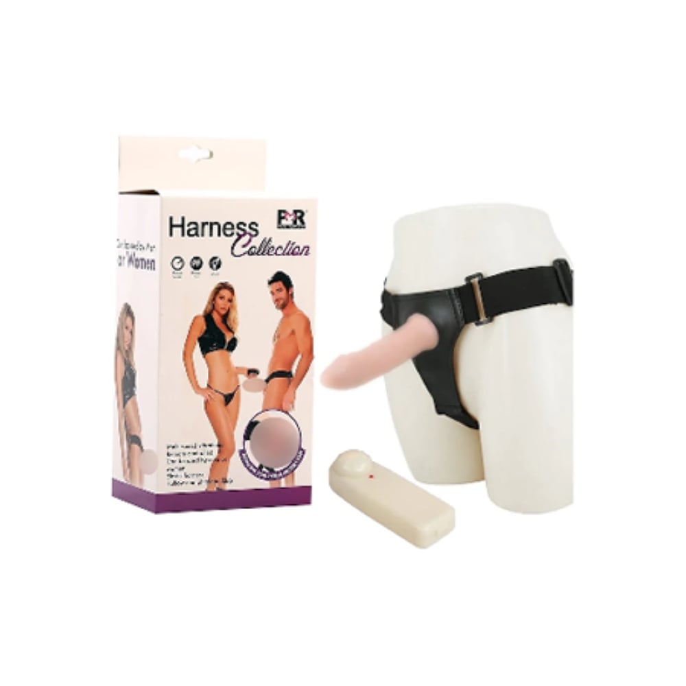 Harness 17 CM İçi Boş Titreşimli Belden Bağlamalı Protez Penis