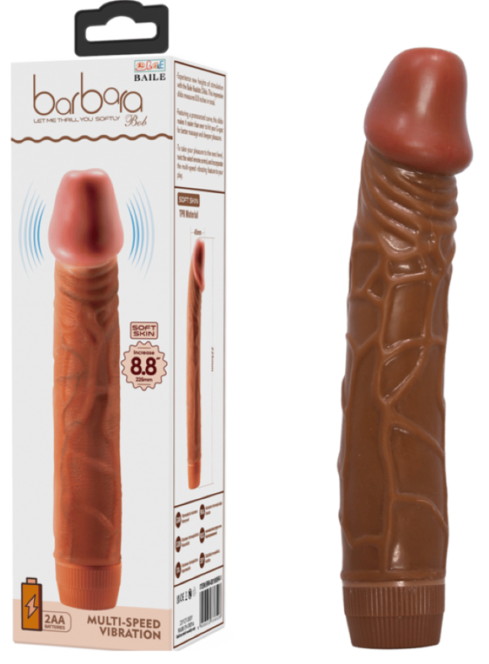 Zenci Güçlü Titreşimli 23 Cm Vibratör Realistik Dildo