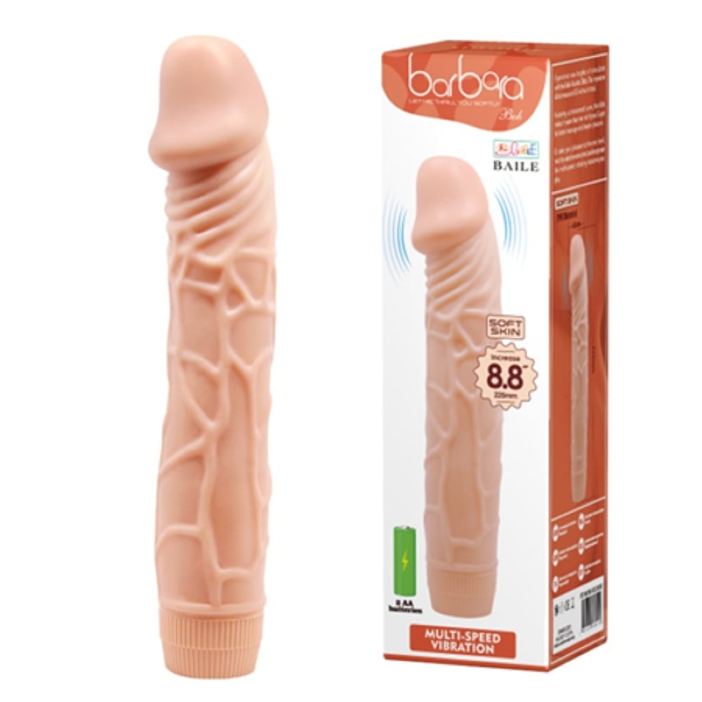 Güçlü Titreşimli 23Cm Realistik Vibratör Gerçekci Penis Dildo