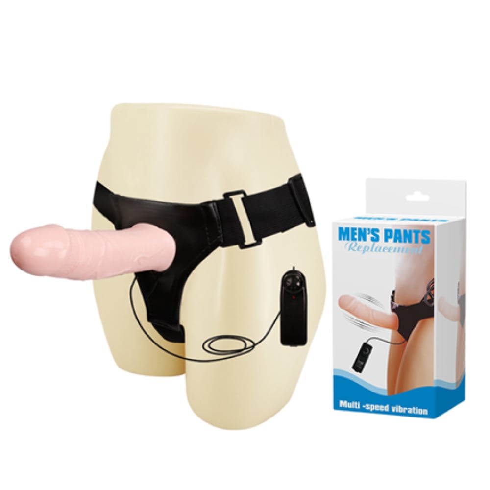 Men's 17 CM İçi Boş Belden Bağlamalı Titreşimli Protez Penis