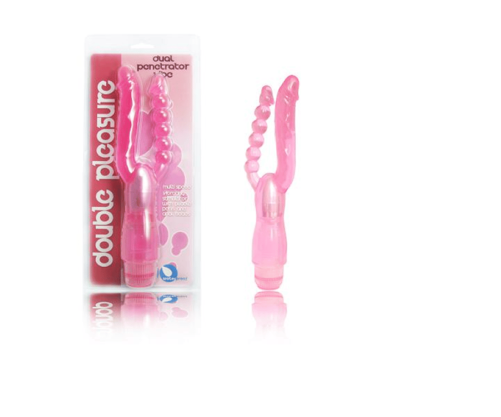 Dual Titreşimli Ikili Çatal Jel Vibratör Anal Vajinal Stimülatör