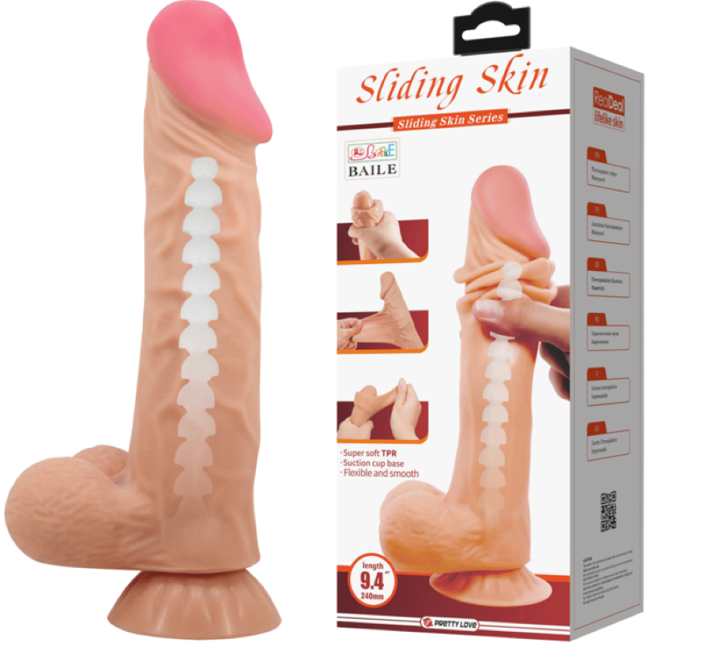 24 cm Kıkırdaklı Realistik Penis Damarlı Dildo