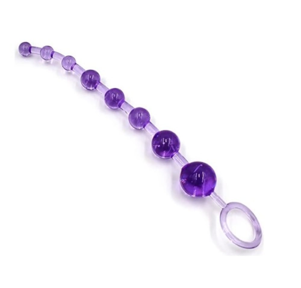 Anal Ve Vajinal 25 Cm Sıralı Jel Zevk Topları Anal Plug Mor