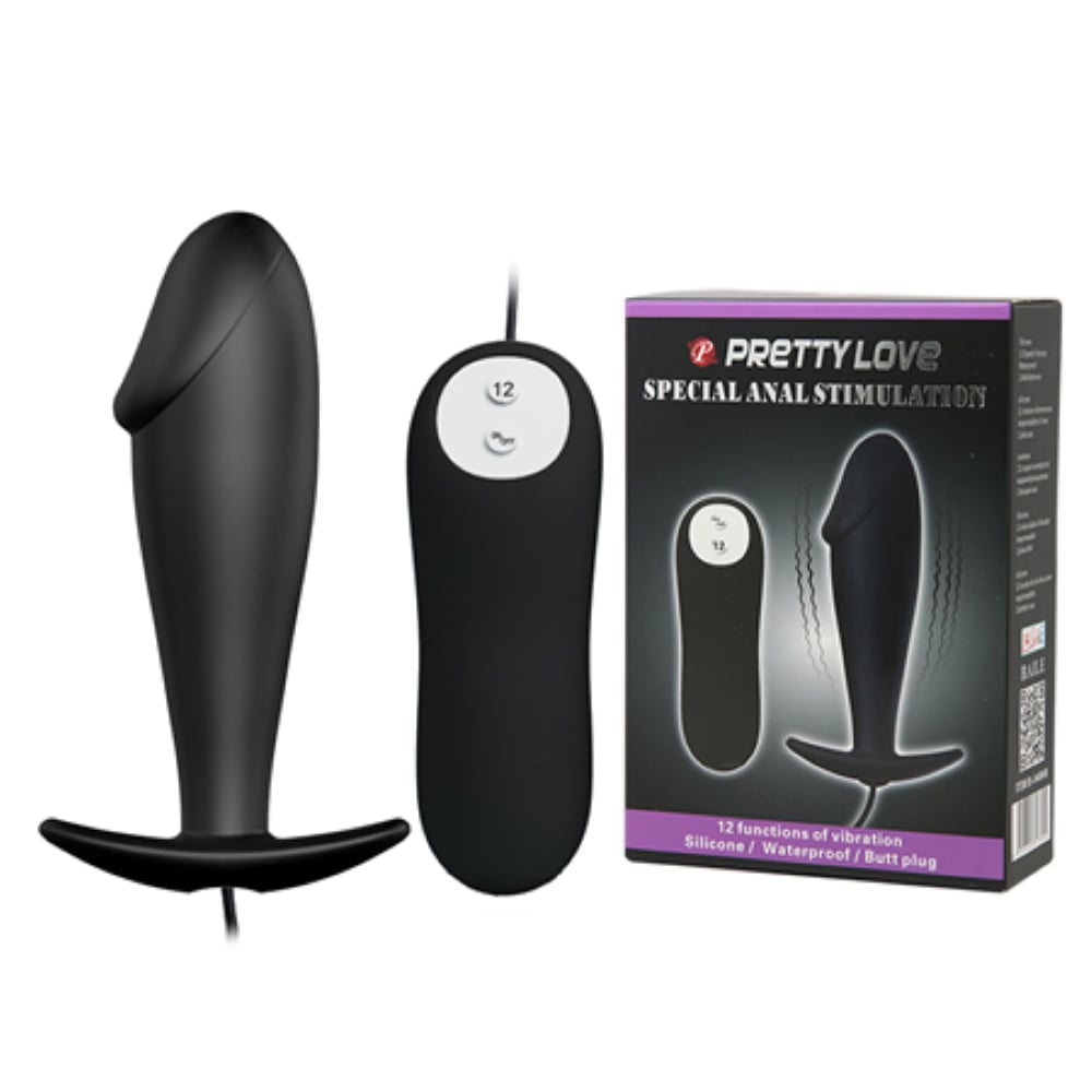 12 Titreşimli Kumandalı Vibratör Zenci Penis Anal Plug Stimülatör