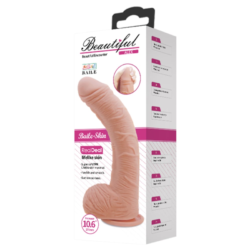 Beautiful 27 CM G-Spot Realistik Damarlı Vantuzlu Dev Dildo Penis
