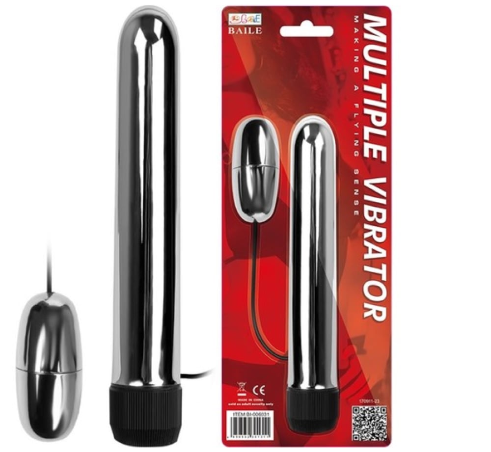 Titreşimli Metal Vibratör Mastürbatör 17 cm Anal ve Vajinal Dildo