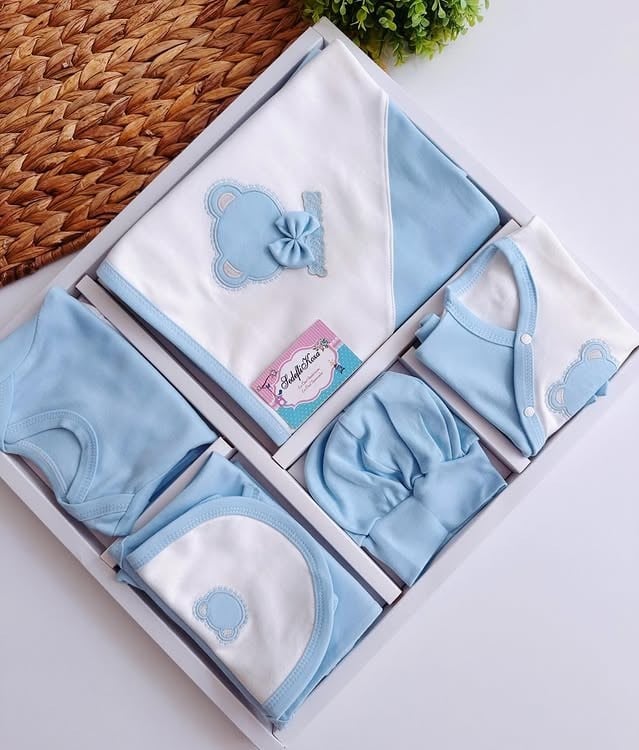 Ayıcık Nakışlı 10Parça Tam Set Hastane Çıkışı