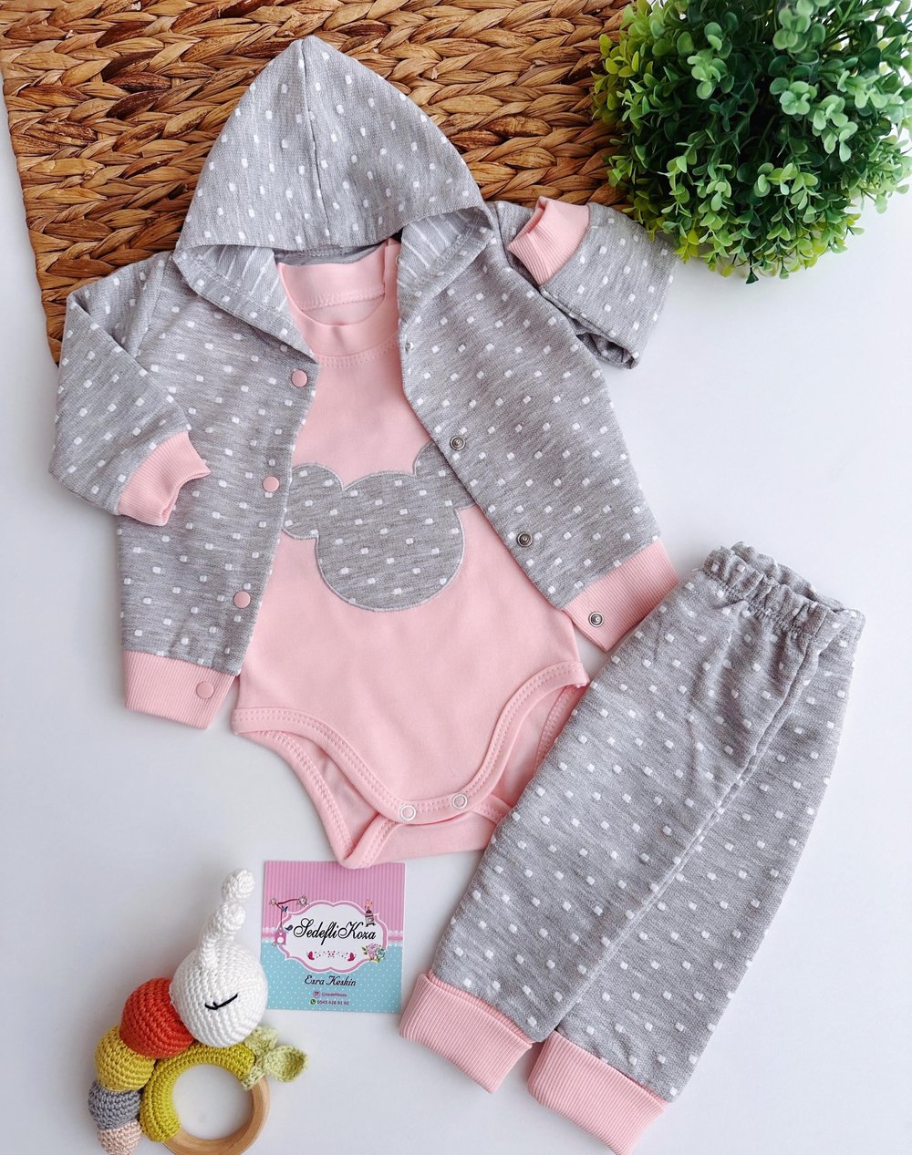 Minnie 3lü kapüşonlu takım