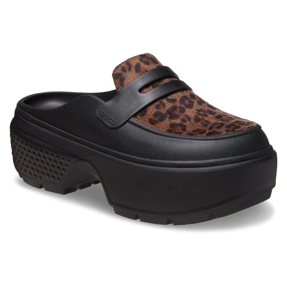 CROCS STOMP LEOPARD LOAFER KADIN TERLİK 210366