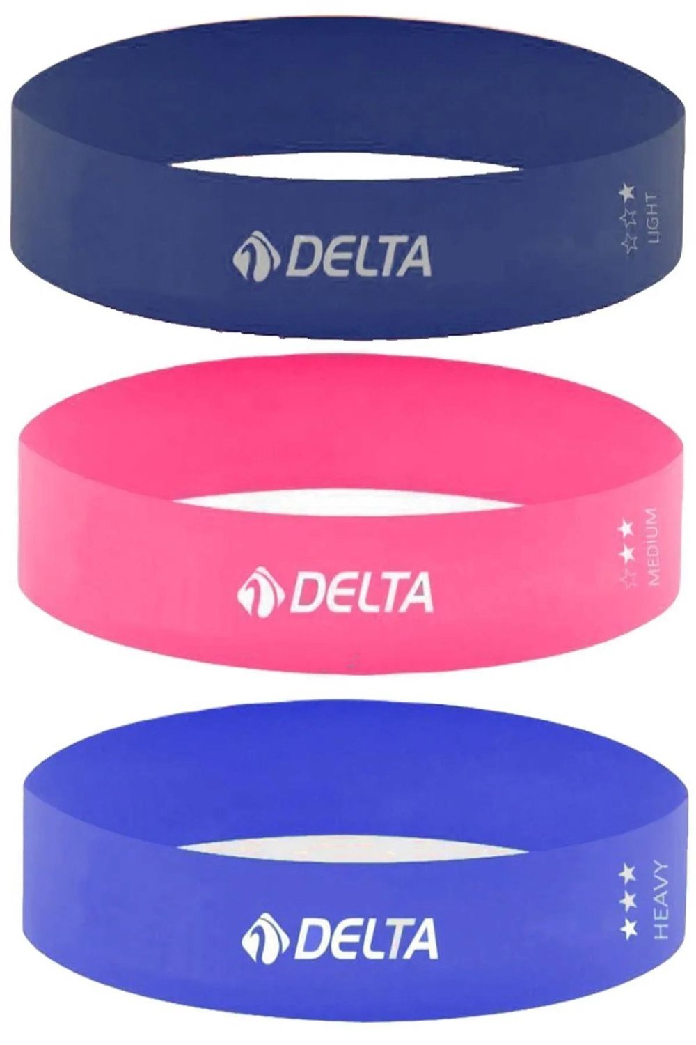 DELTA 3'LÜ AEROBİK BANDI LATEKS BANT SETİ PİLATES YOGA LASTİĞİ SETİ