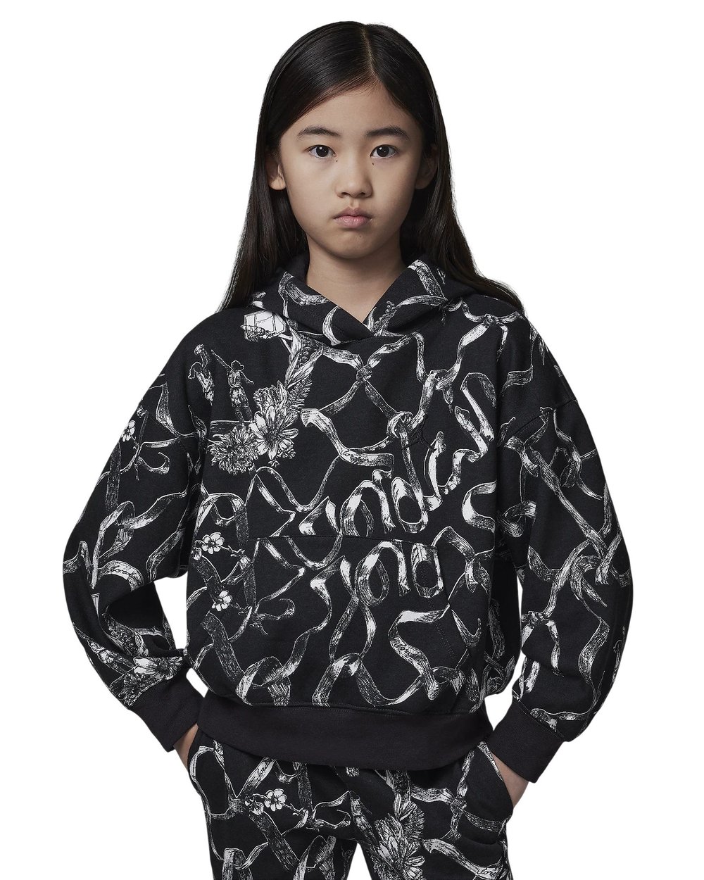 NIKE JORDAN WJ BRKLN LN FLC AOP PO HOODIE KIZ ÇOCUK SWEATSHIRT