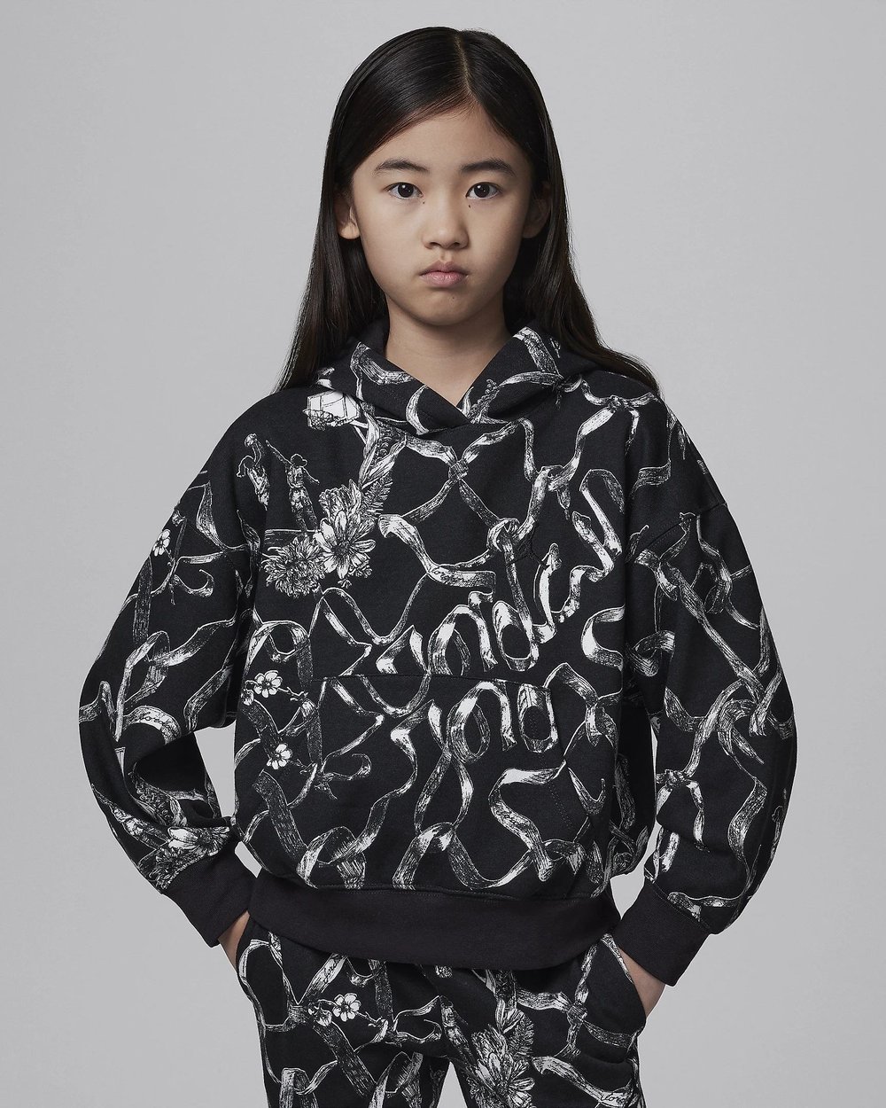 NIKE JORDAN WJ BRKLN LN FLC AOP PO HOODIE KIZ ÇOCUK SWEATSHIRT