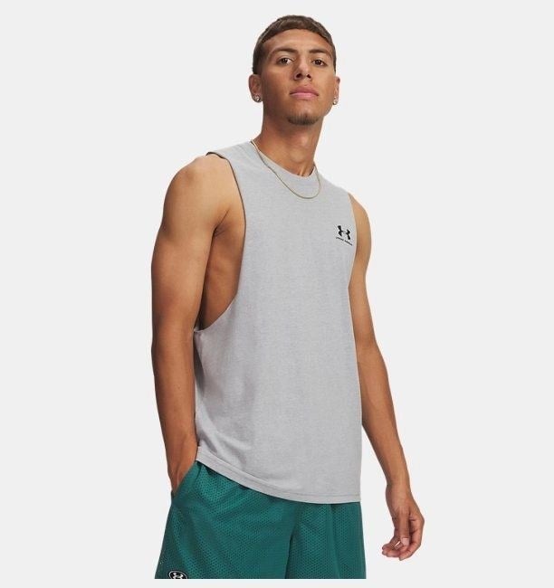 UA LEFT CHEST CUT OFF TANK ERKEK ATLET 1329286