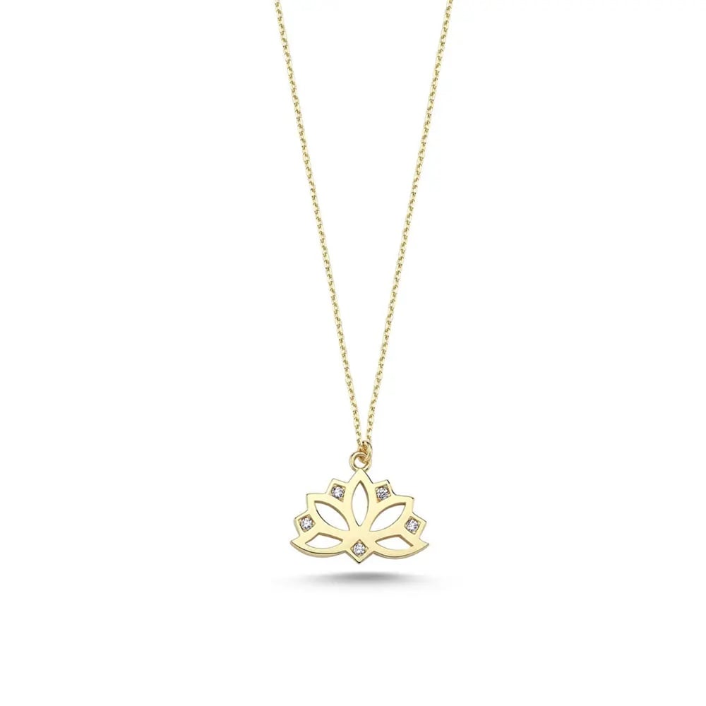 Altın Lotus Kolye