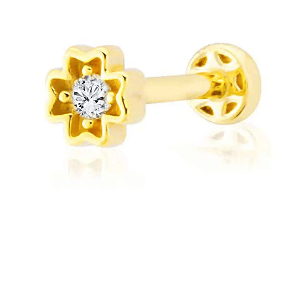 Altın Tragus Taşlı Küpe