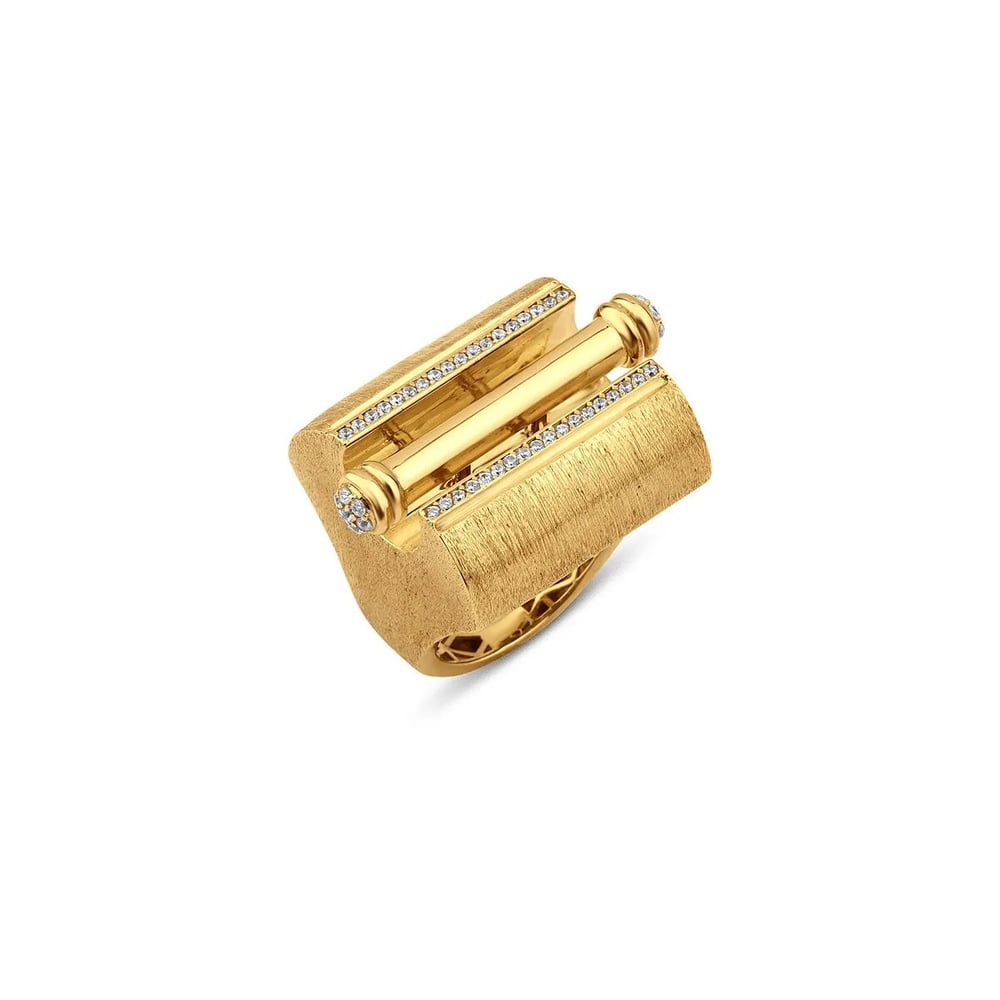 Regold Silindir Ucu Taşlı Yüzük