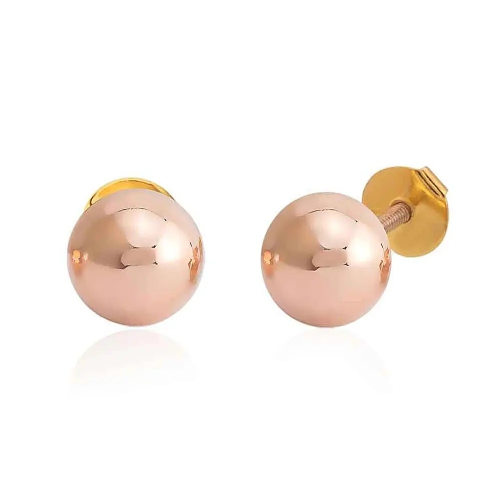 Rose Altın Top Küpe 2.5 cm