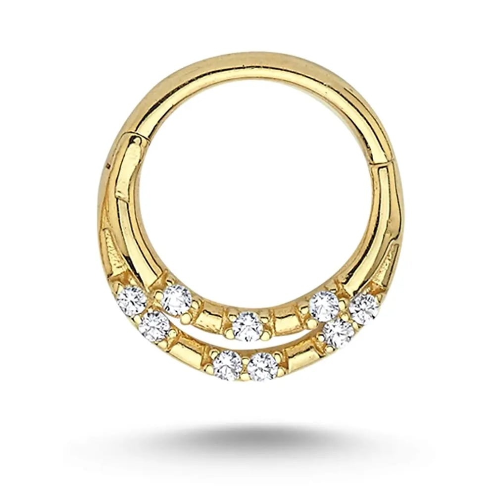 Taş Detaylı Halka Piercing