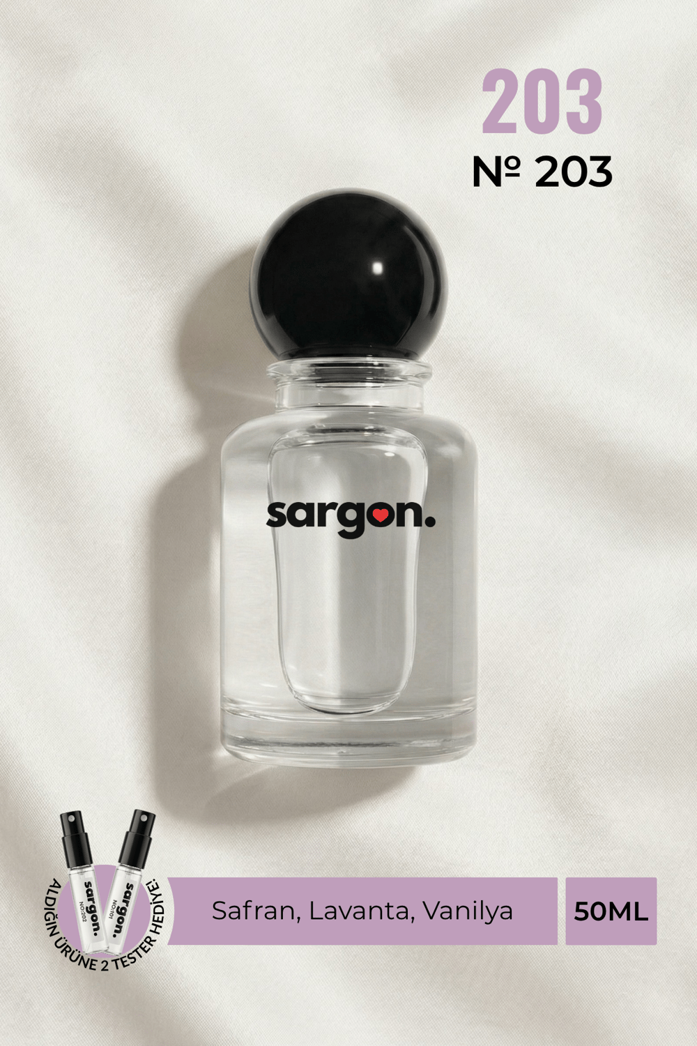 Sargon No:203 Kadın Parfüm 50 ml EDP | Yoğun Lavanta & Vanilya