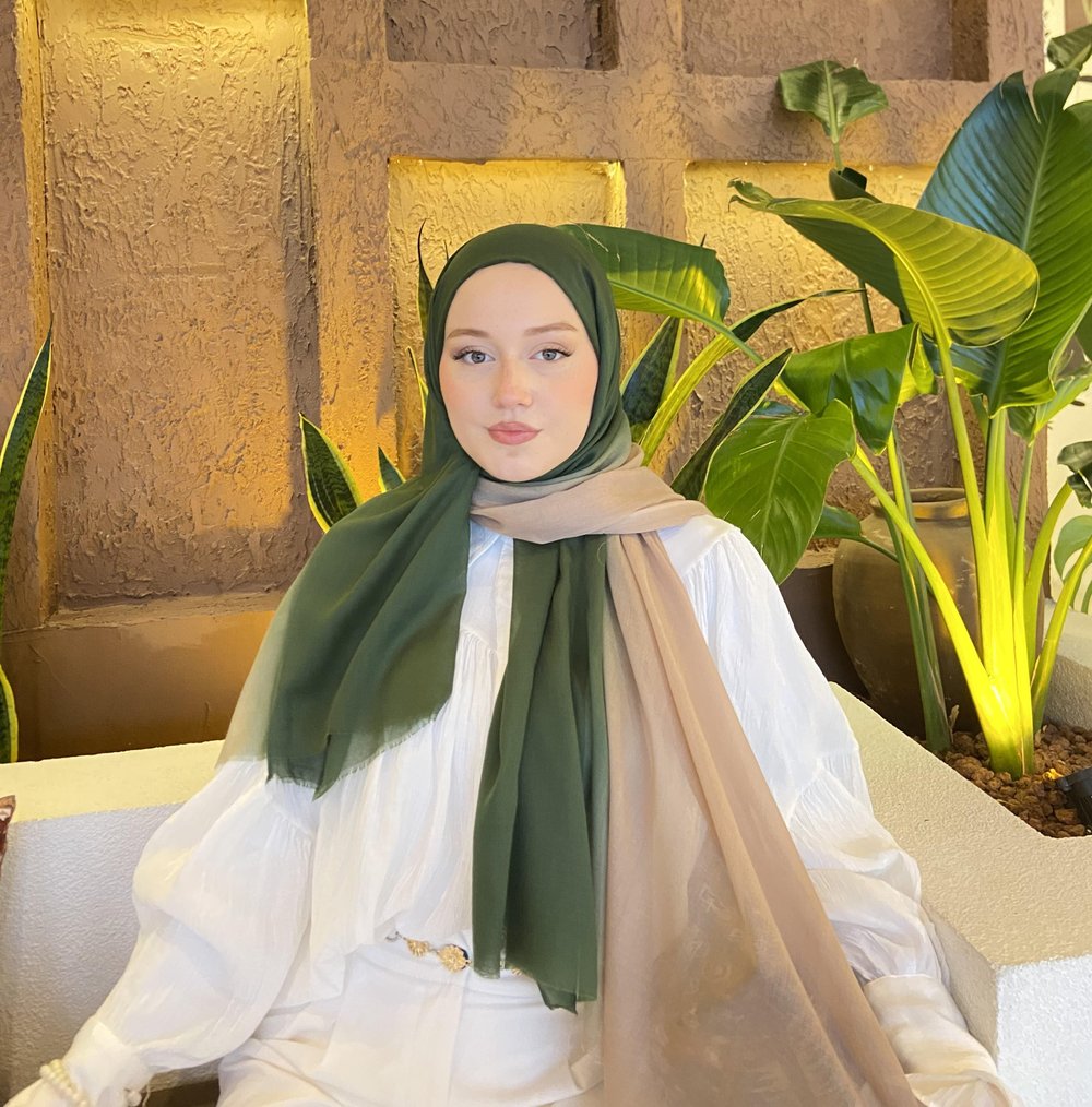 dubai degrade şal -yeşil bej