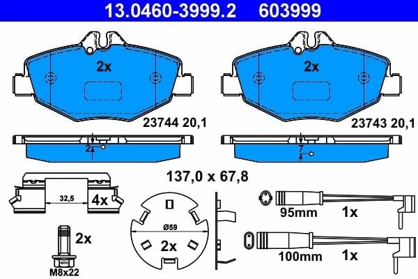ATE 13 0460 3999 2 Fren Balatası 0034206520 uygun fiyat hızlı kargo
