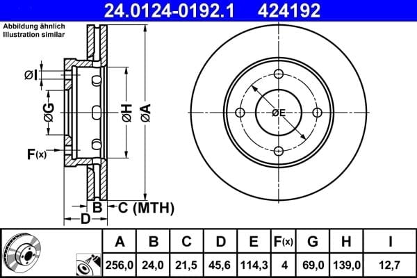 ATE 24 0124 0192 1 Fren Diski 4544200001 uygun fiyat hızlı kargo