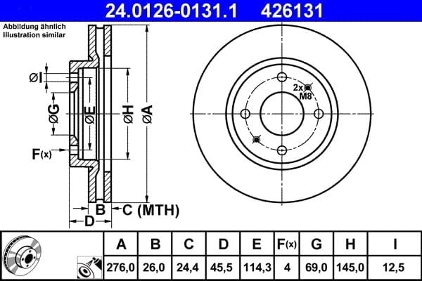 ATE 24 0126 0131 1 Fren Diski MR510741 uygun fiyat hızlı kargo