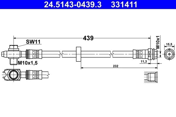 ATE 24 5143 0439 3 Fren Hortumu 1J0611701 uygun fiyat hızlı kargo