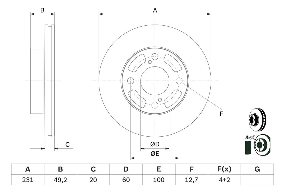 BOSCH 0 986 479 G91 Fren Diski 55311 84M00 uygun fiyat hızlı kargo