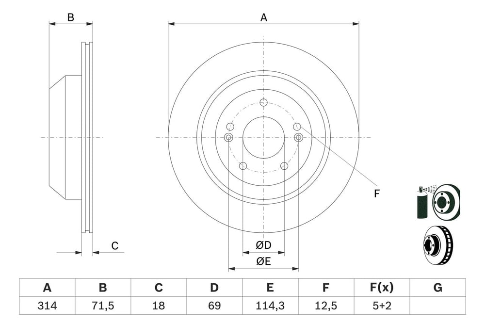 BOSCH 0 986 479 F43 Fren Diski 58411C5700 uygun fiyat hızlı kargo