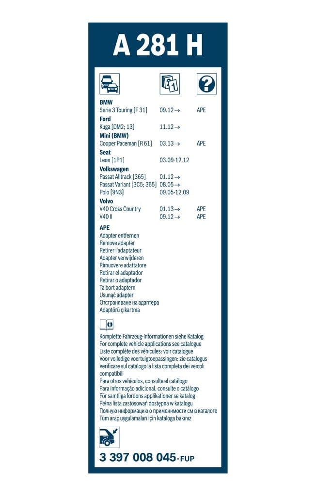 BOSCH 3 397 008 045 Silecek 3C9955425 uygun fiyat hızlı kargo